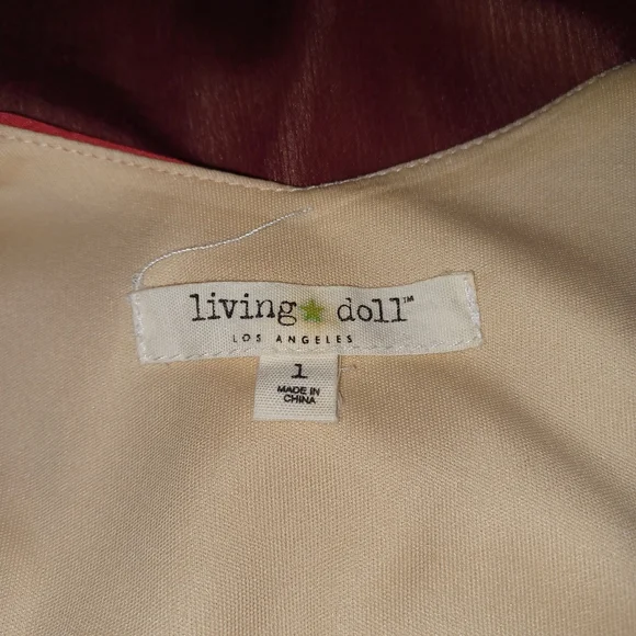 Living Doll Dress Women Size 1 Red and Burgundy Dress - Picture 2 of 14